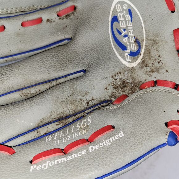 Rawlings Glove Players Series 11 1/2” Baseball WPL115GS Red Blue Grey Lefty R401 - Picture 6 of 15